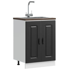 Kitchen Base Cabinet "Kalmar" Engineered Wood Black 1x bottom cabinet (2 doors) 60 cm wide 81.5 cm high