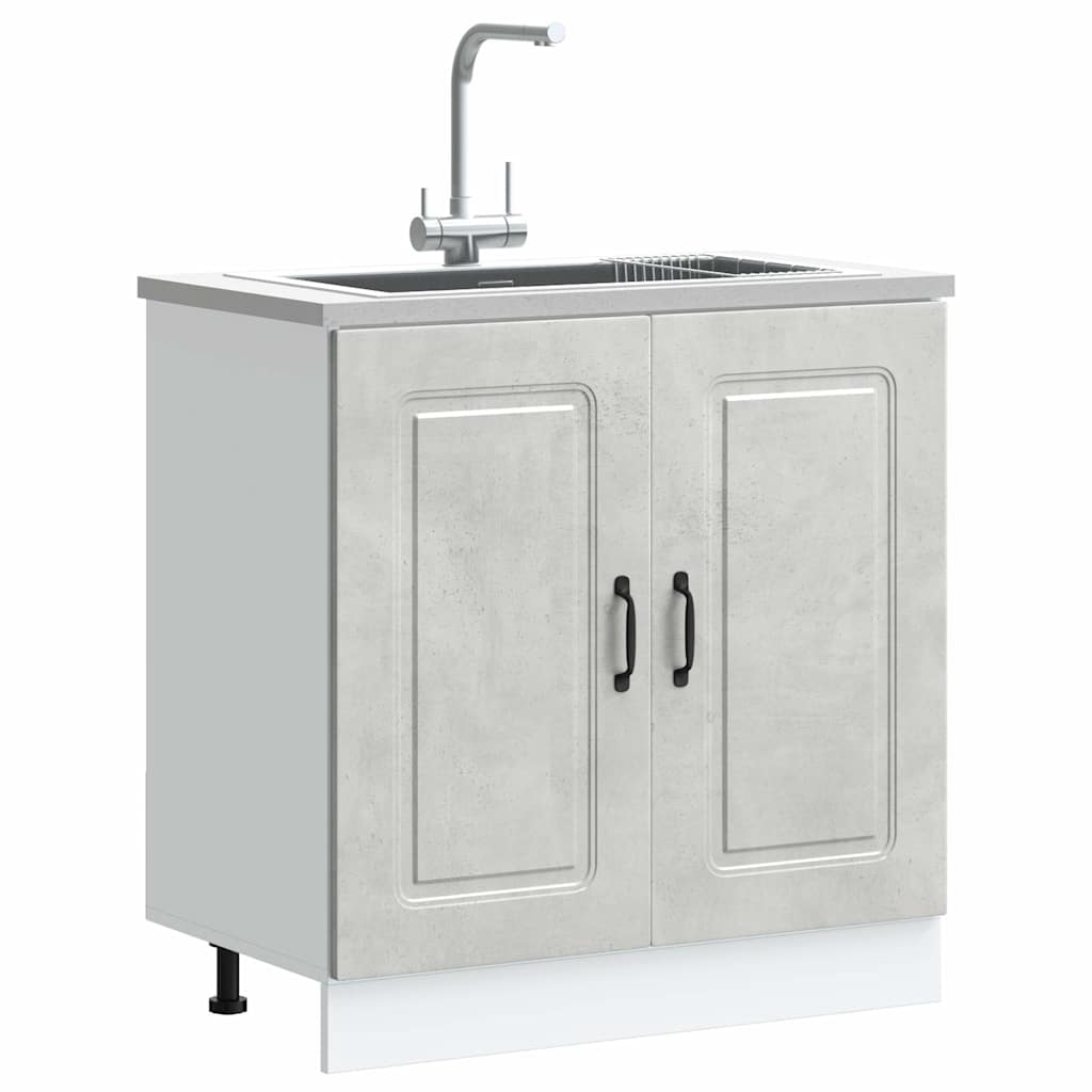 vidaXL Kitchen Base Cabinet "Kalmar" Engineered Wood Concrete Grey