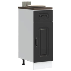 Kitchen Base Cabinet "Kalmar" Engineered Wood Black 1x bottom cabinet (1 door 1 drawer) 30 cm wide 81.5 cm high