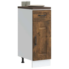 Kitchen Base Cabinet "Kalmar" Engineered Wood Smoked Oak 1x bottom cabinet (1 door 1 drawer) 30 cm wide 81.5 cm high