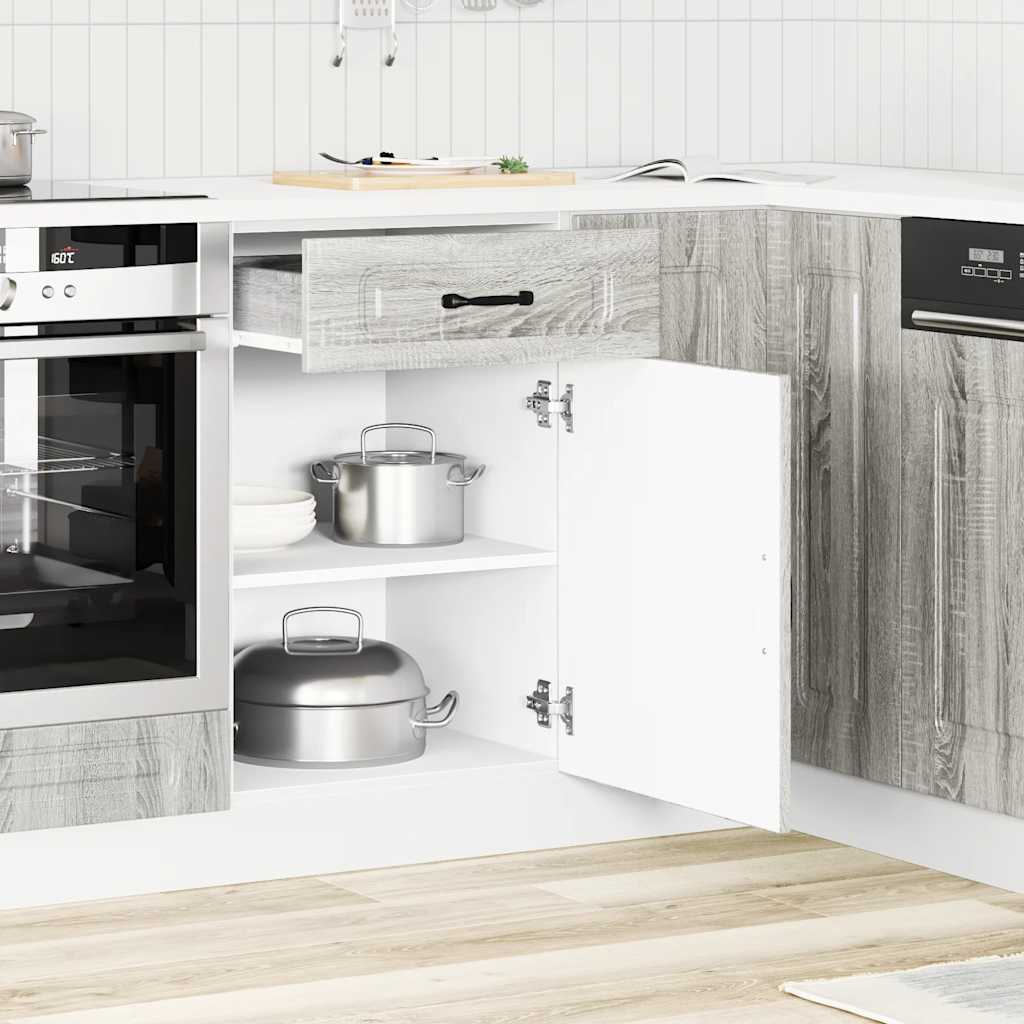 vidaXL Kitchen Base Cabinet Kalmar Grey Sonoma Engineered Wood 3