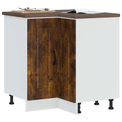 Kitchen Base Cabinet "Kalmar" Engineered Wood Smoked Oak 1x corner bottom cabinet (2 doors) 75.5 cm wide 81.5 cm high