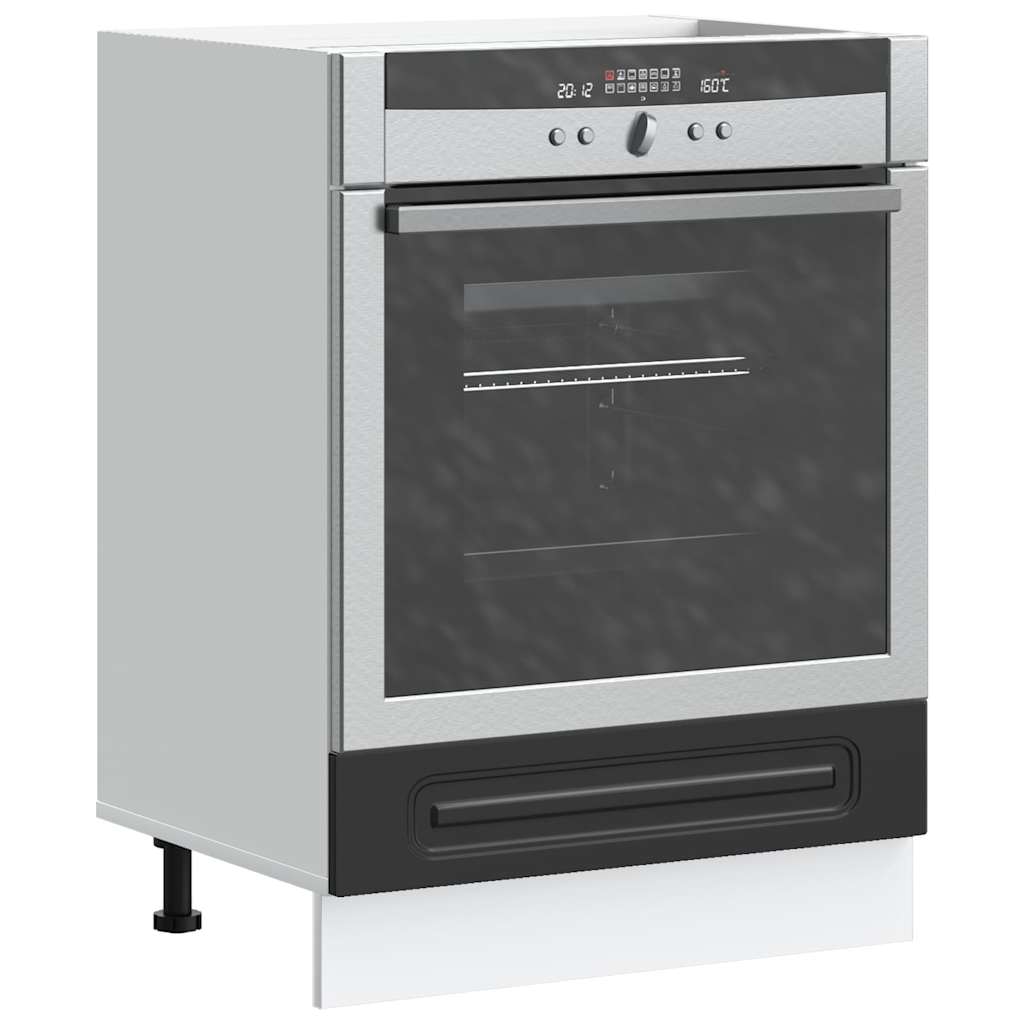 Kitchen Base Cabinet "Kalmar" Engineered Wood Black 1x oven cabinet 60 cm wide 81.5 cm high