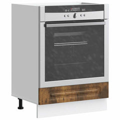 Kitchen Base Cabinet "Kalmar" Engineered Wood Smoked Oak 1x oven cabinet 60 cm wide 81.5 cm high