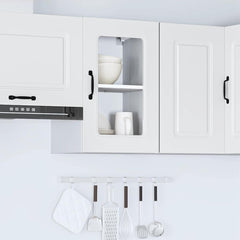 vidaXL Kitchen Wall Cabinet with Glass Door Kalmar White Engineered Wood 4