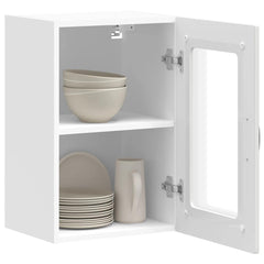 vidaXL Kitchen Wall Cabinet with Glass Door Kalmar White Engineered Wood 5