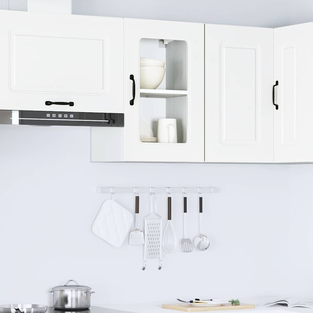 vidaXL Kitchen Wall Cabinet with Glass Door Kalmar White Engineered Wood 1