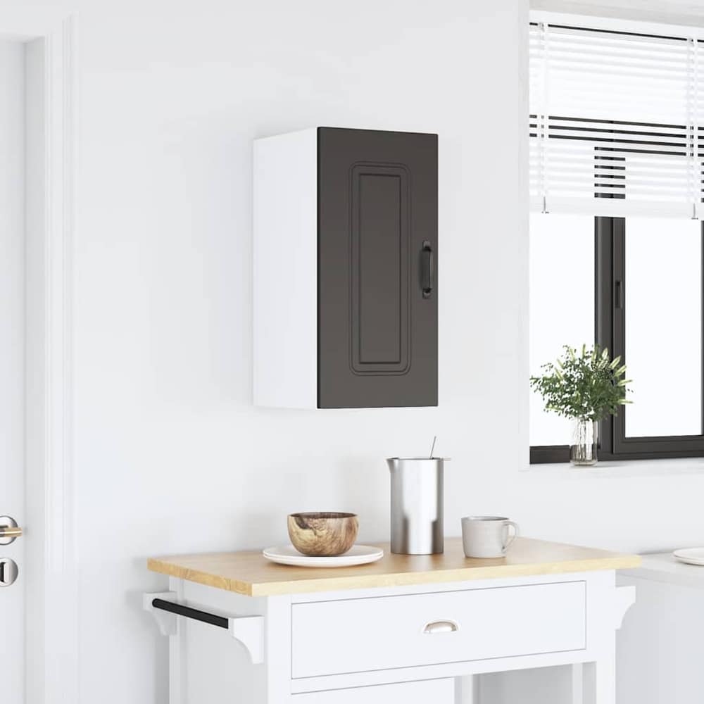 Kitchen Base Cabinet "Kalmar" Engineered Wood Black 1x wall cabinet (1 door) 30 cm wide 60 cm high