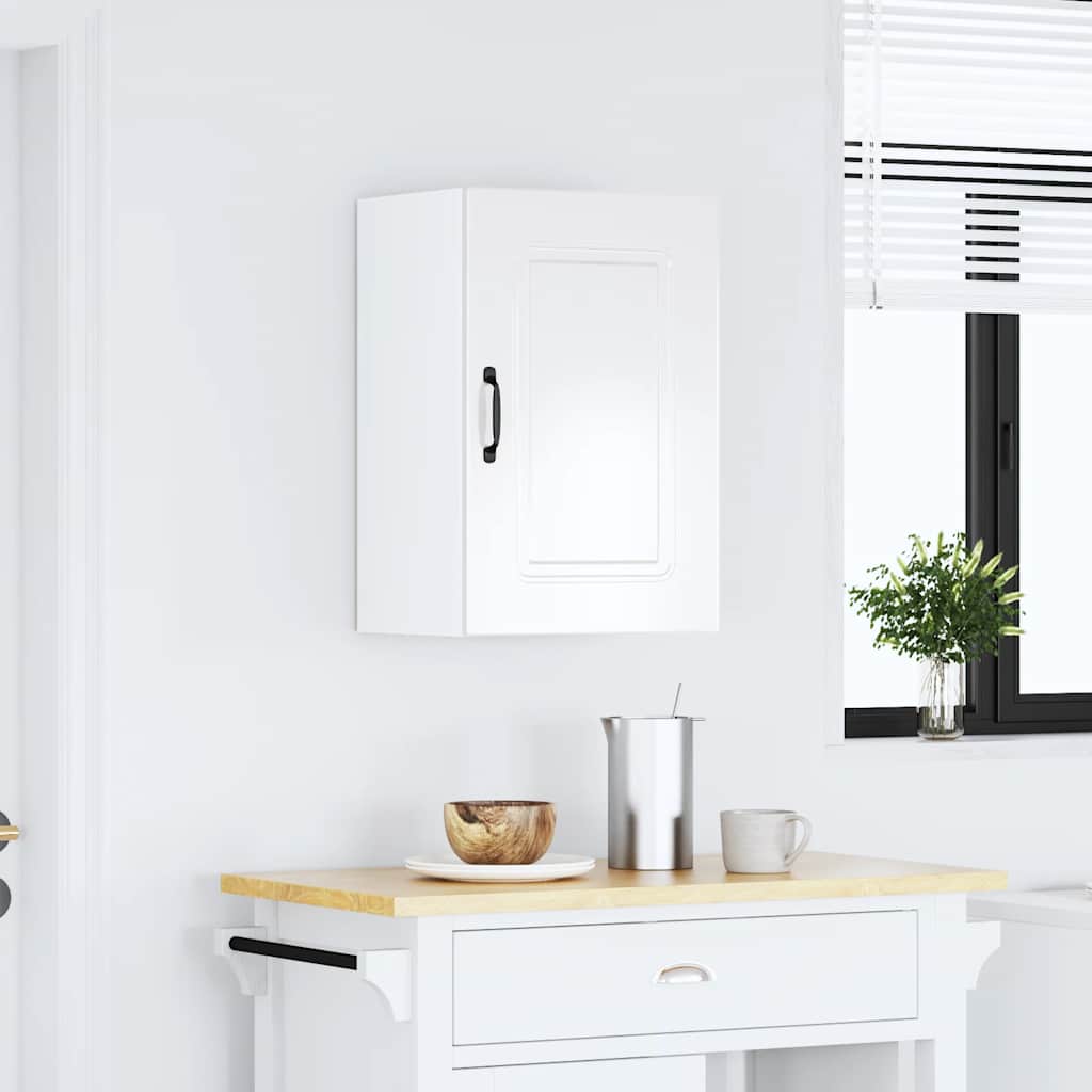 vidaXL Kitchen Wall Cabinet Kalmar High Gloss White Engineered Wood 3