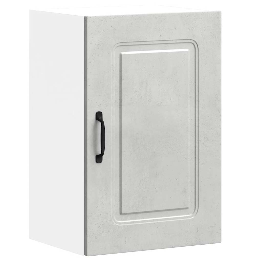 Kitchen Wall Cabinet "Kalmar" Engineered Wood Concrete grey 1x wall cabinet (1 door) 40 cm wide 40 cm high–1x wall corner cabinet 57 cm wide 100 cm high 1x wall cabinet (1 door) 40 cm wide 60 cm high
