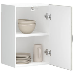 Kitchen Wall Cabinet "Kalmar" Engineered Wood Concrete grey 1x wall cabinet (1 door) 40 cm wide 40 cm high–1x wall corner cabinet 57 cm wide 100 cm high 1x wall cabinet (1 door) 40 cm wide 60 cm high