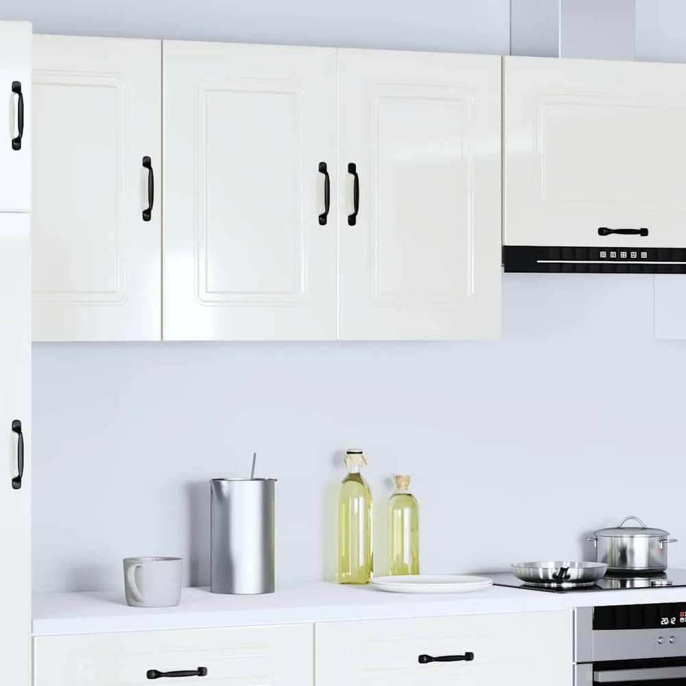 Dishwasher Panel with 2 Doors KALMAR High Gloss White 1x wall cabinet (2 doors) 80 cm wide 60 cm high