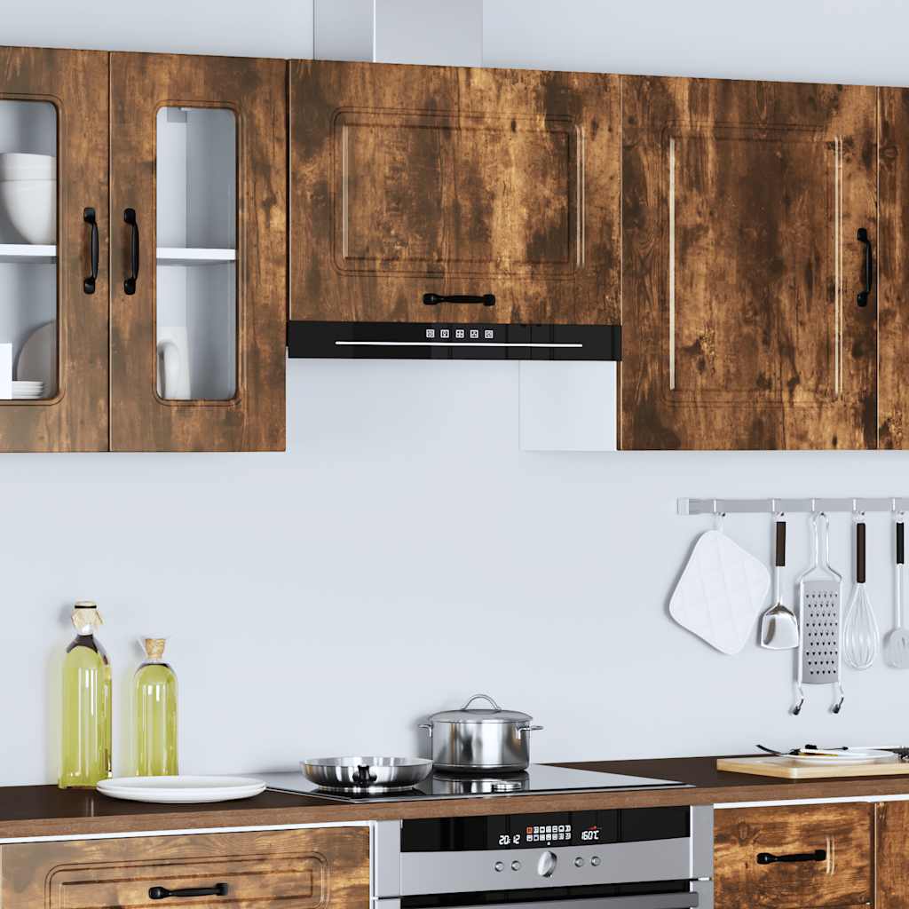 vidaXL Kitchen Wall Cabinet Kalmar Smoked Oak Engineered Wood 4