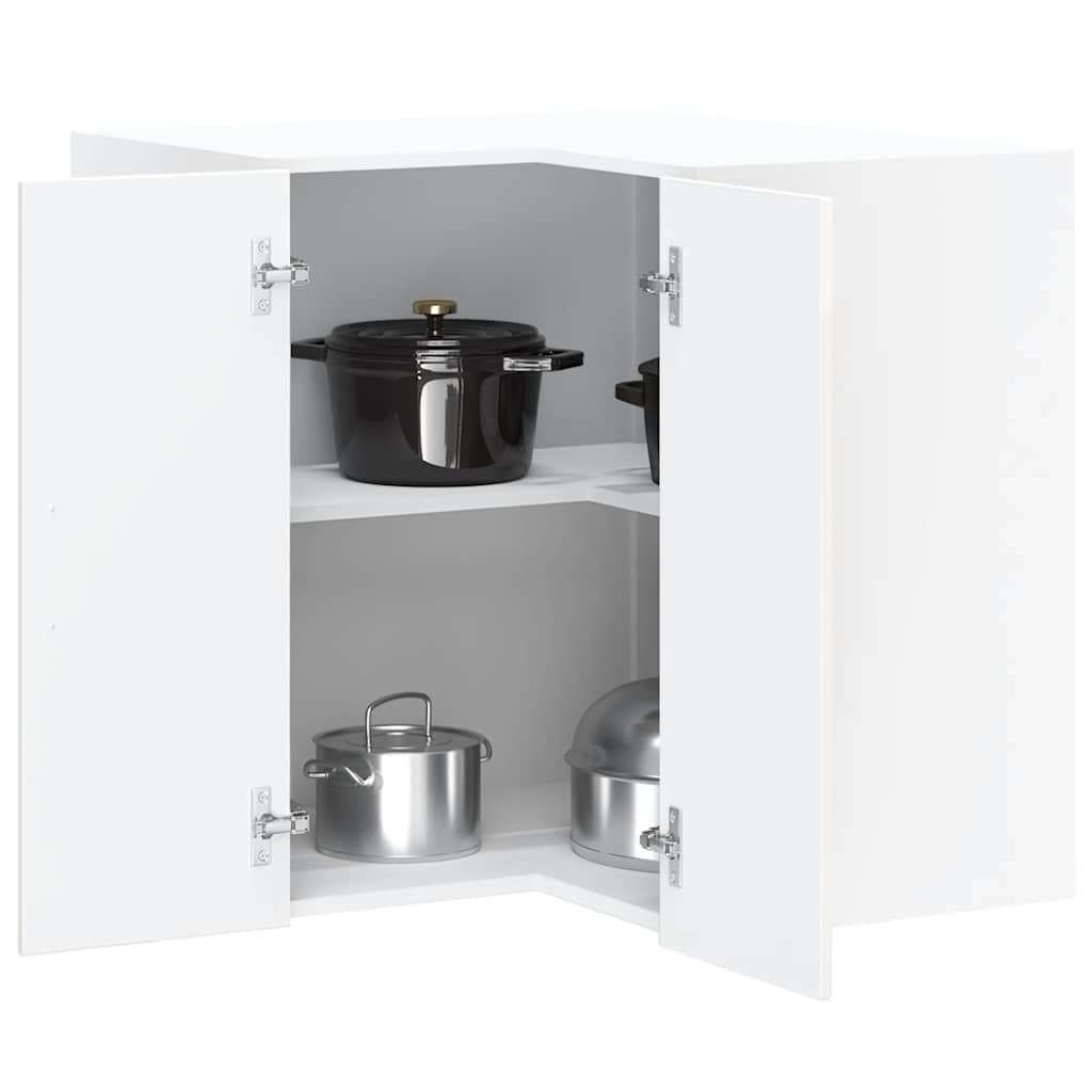 Dishwasher Panel with 2 Doors KALMAR High Gloss White 1x wall corner cabinet 57 cm wide 60 cm high