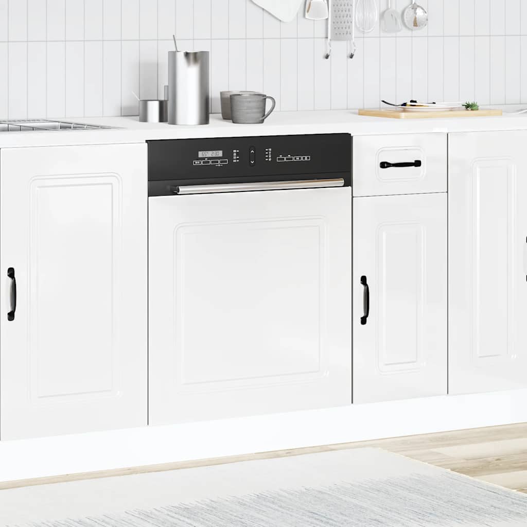 vidaXL Dishwasher Panel Kalmar High Gloss White 60x1.5x57 cm Engineered Wood 3