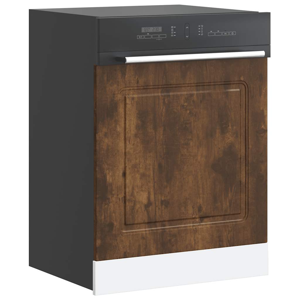 vidaXL Dishwasher Panel Kalmar Smoked Oak 60x1.5x57 cm Engineered Wood 3
