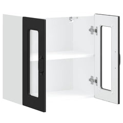 vidaXL Kitchen Wall Cabinet with Glass Door Kalmar Black Engineered Wood 6