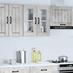vidaXL Kitchen Wall Cabinet with Glass Door Kalmar Concrete Grey Engineered Wood 1