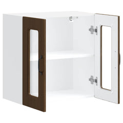 vidaXL Kitchen Wall Cabinet with Glass Door Kalmar Brown Oak Engineered Wood 6