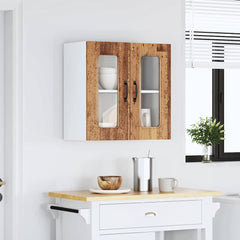 vidaXL Kitchen Wall Cabinet with Glass Door Kalmar Old Wood Engineered Wood 3