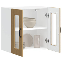 vidaXL Kitchen Wall Cabinet with Glass Door Kalmar Artisan Oak Engineered Wood 5