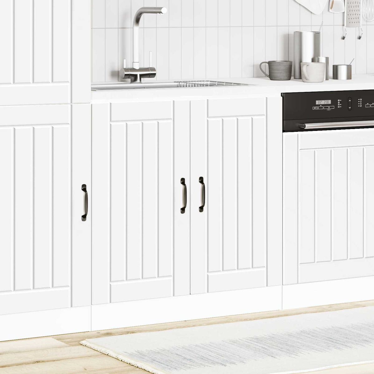 vidaXL Kitchen Base Cabinet "Lucca" Engineered Wood White