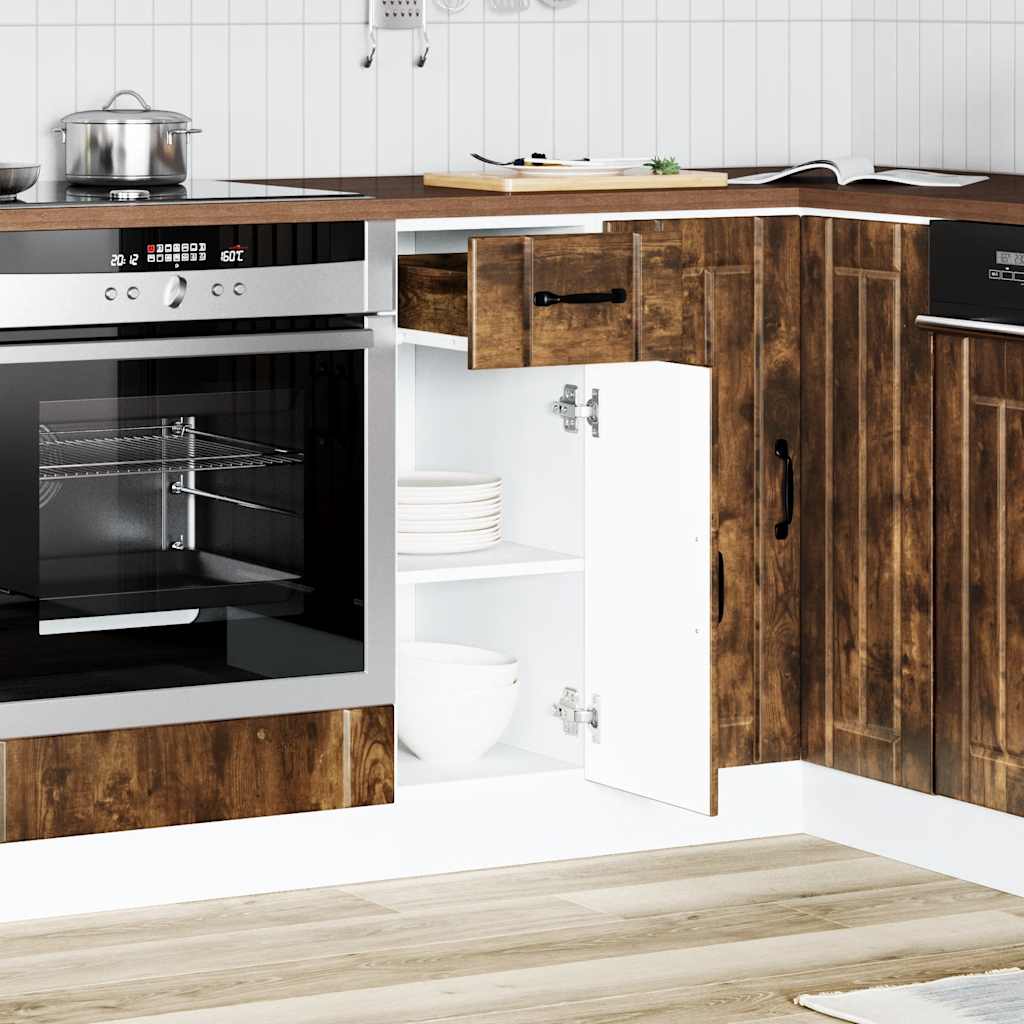 vidaXL Kitchen Base Cabinet "Lucca" Engineered Wood Smoked Oak