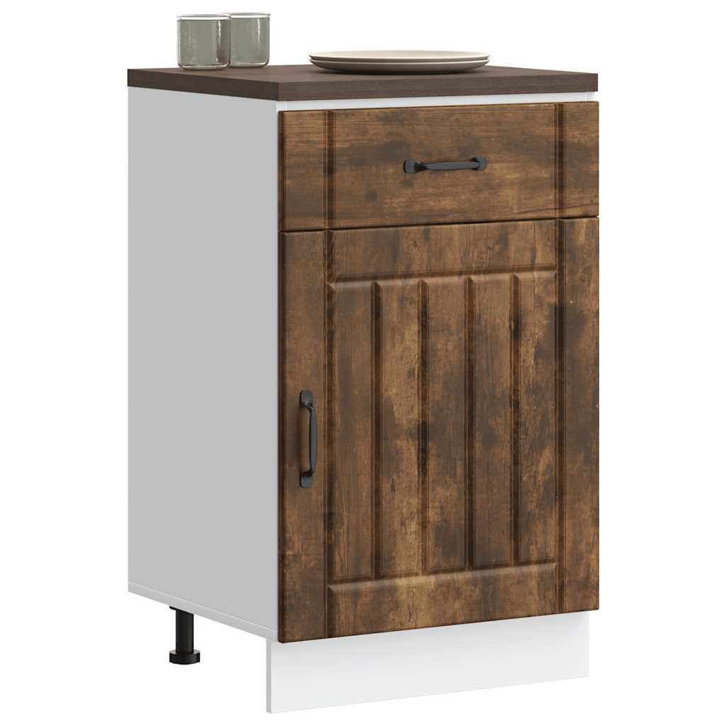 vidaXL Kitchen Base Cabinet "Lucca" Engineered Wood Smoked Oak