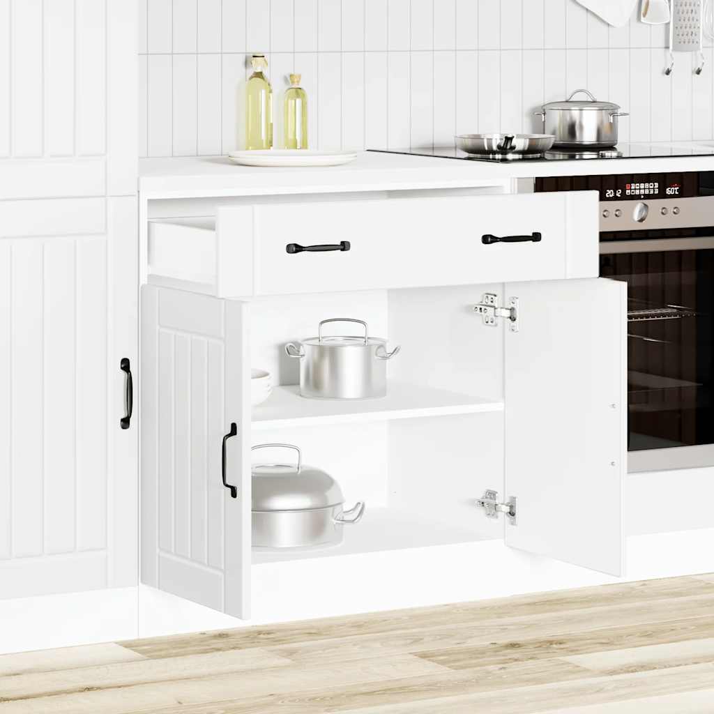 vidaXL Kitchen Base Cabinet "Lucca" Engineered Wood White
