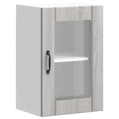vidaXL Kitchen Wall Cabinet with Glass Door Lucca Grey Sonoma 2