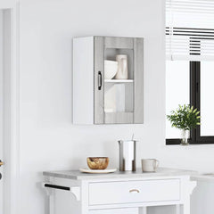vidaXL Kitchen Wall Cabinet with Glass Door Lucca Grey Sonoma 3