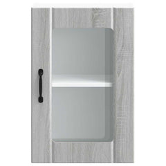 vidaXL Kitchen Wall Cabinet with Glass Door Lucca Grey Sonoma 6