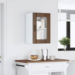 vidaXL Kitchen Wall Cabinet with Glass Door Lucca Brown Oak 3