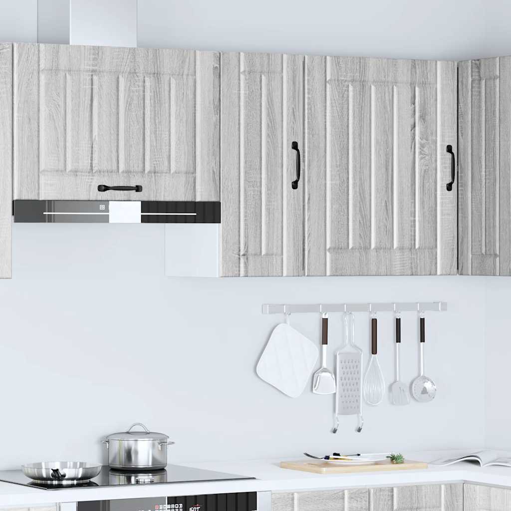vidaXL Kitchen Wall Cabinet Lucca Grey Sonoma Engineered Wood 3