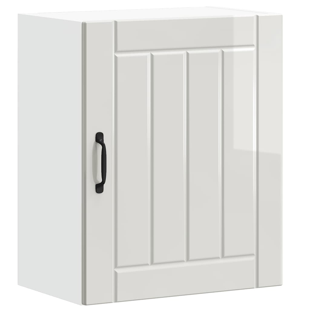 vidaXL Kitchen Wall Cabinet Lucca High Gloss White Engineered Wood 2