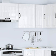 vidaXL Kitchen Wall Cabinet Lucca High Gloss White Engineered Wood 4