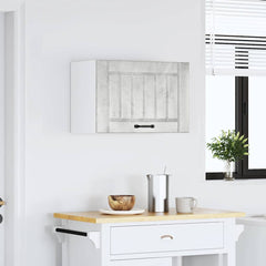 Kitchen Wall Cabinet "Lucca" Engineered Wood Concrete grey 1x wall cabinet (1 door) 40 cm wide 40 cm high–1x wall corner cabinet 57 cm wide 80 cm high 1x wall cabinet (1 flap door) 60 cm wide 40 cm high