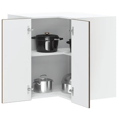 Kitchen Wall Cabinet "Lucca" Engineered Wood Brown Oak 1x wall corner cabinet 57 cm wide 60 cm high