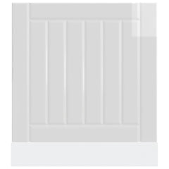 vidaXL Dishwasher Panel Lucca High Gloss White Engineered Wood 4