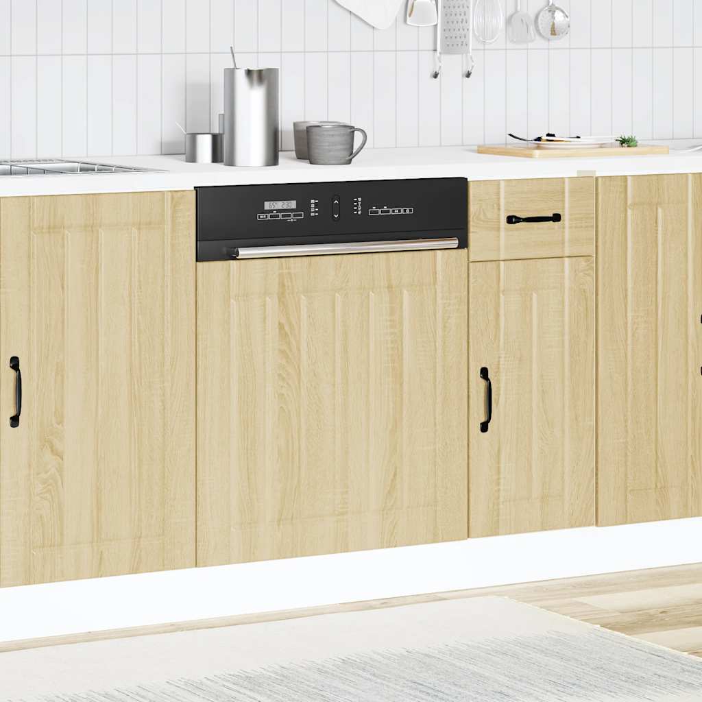 vidaXL Dishwasher Panel Lucca Sonoma Oak Engineered Wood 3