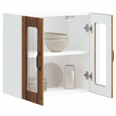 vidaXL Kitchen Wall Cabinet with Glass Door Lucca Old Wood Engineered Wood 5