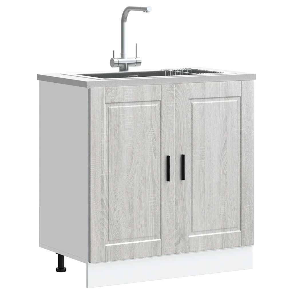 vidaXL Kitchen Base Cabinet "Porto" Engineered Wood Grey Sonoma