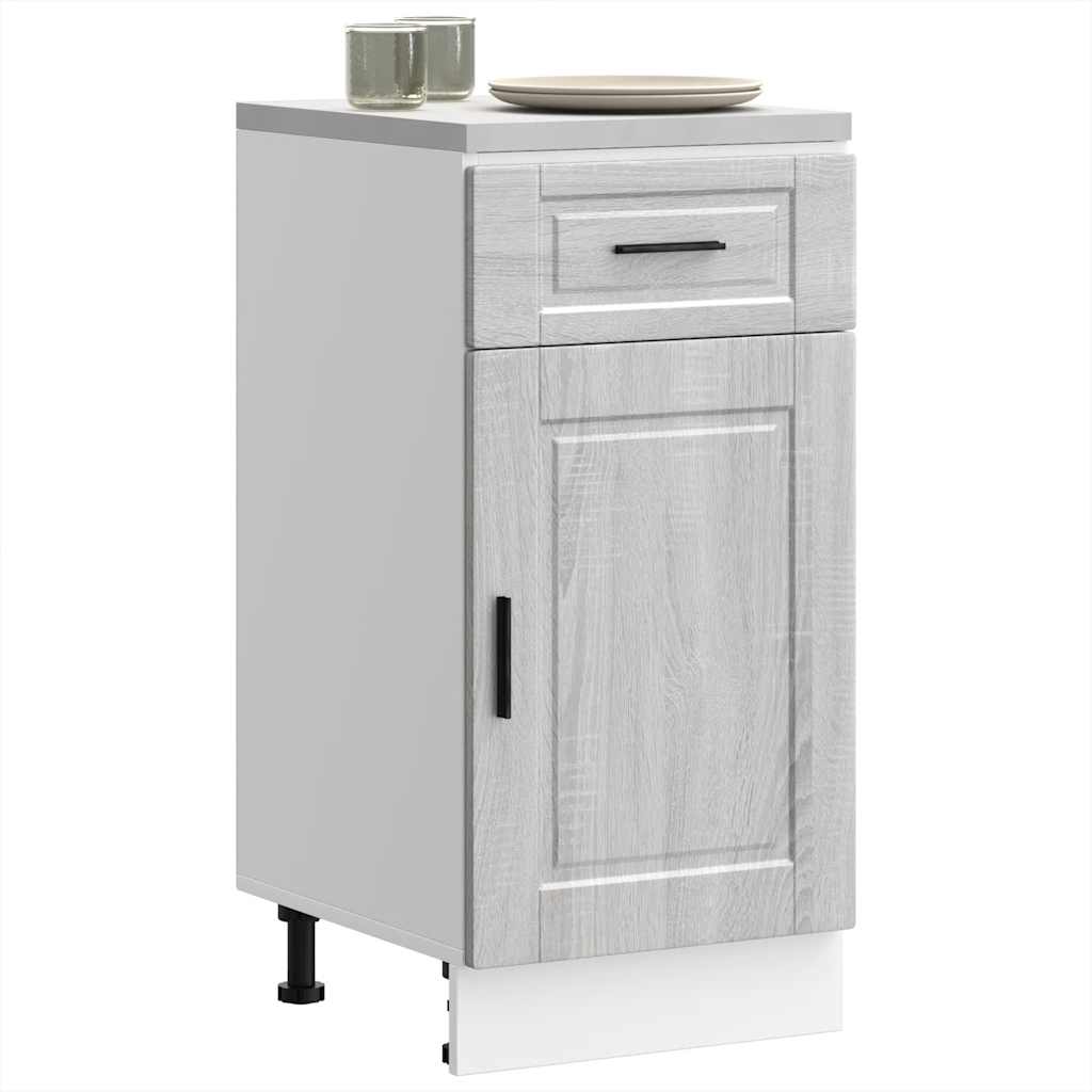 vidaXL Kitchen Base Cabinet "Porto" Engineered Wood Grey Sonoma