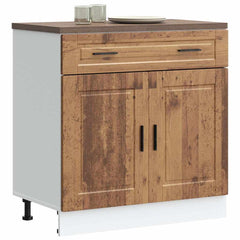 Kitchen Base Cabinet "Porto" Engineered Wood Old Wood 1x bottom cabinet (2 doors 1 drawer) 80 cm wide 81.5 cm high
