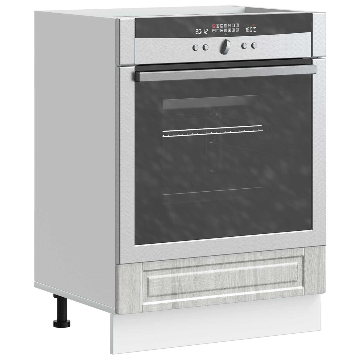 Kitchen Base Cabinet "Porto" Engineered Wood Grey sonoma 1x bottom cabinet (1 door 1 drawer) 30 cm wide 81.5 cm high–1x wall cabinet (1 door) 30 cm wide 100 cm high 1x oven cabinet 60 cm wide 81.5 cm high