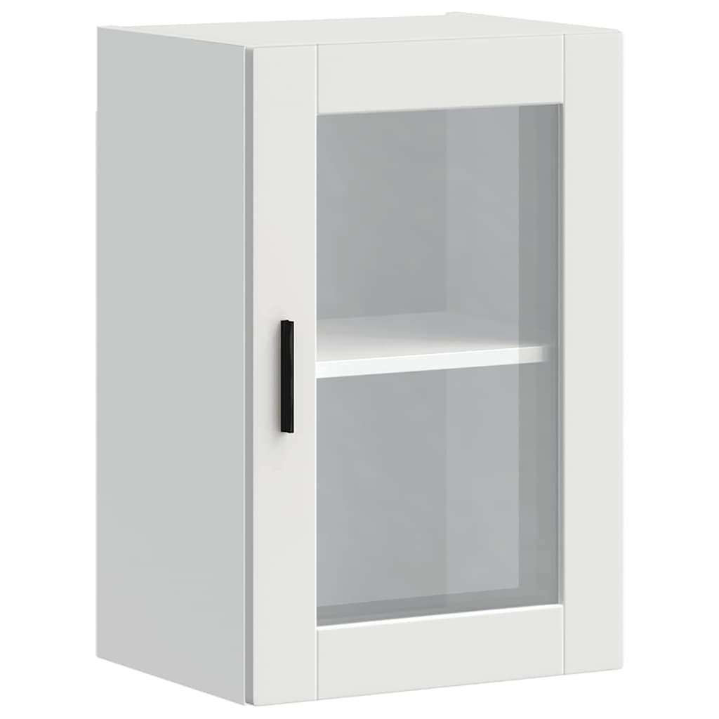 Kitchen Wall Cabinet with Glass Door "Porto" White 1x wall corner cabinet 57 cm wide 100 cm high–2x wall glass cabinet (1 door) 40 cm wide 40 cm high 1x wall glass cabinet (1 door) 40 cm wide 60 cm high