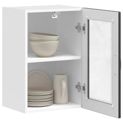 vidaXL Kitchen Wall Cabinet with Glass Door Porto Black 4