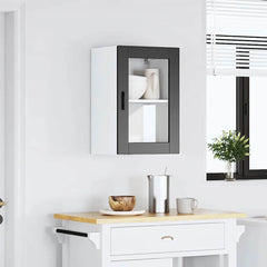 vidaXL Kitchen Wall Cabinet with Glass Door Porto Black 1