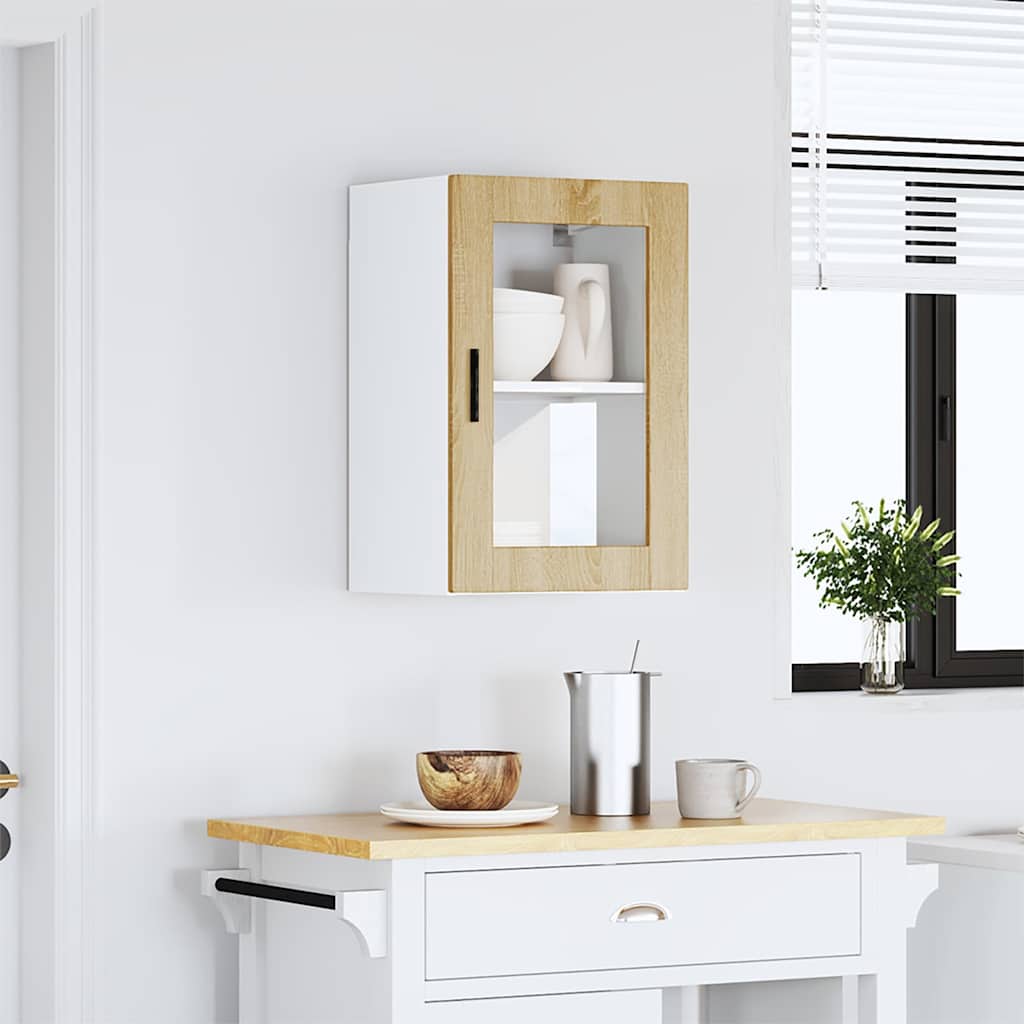 vidaXL Kitchen Wall Cabinet with Glass Door "Porto" Sonoma Oak