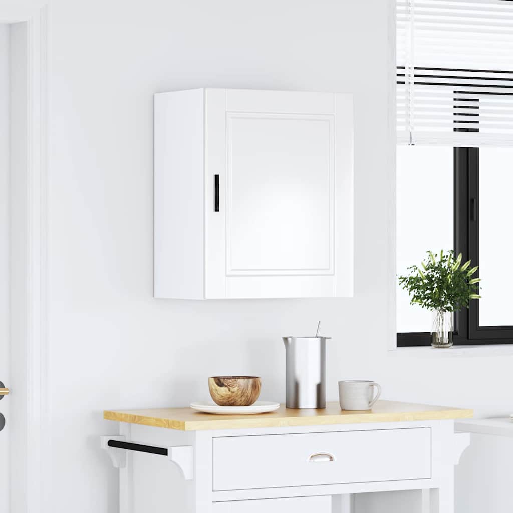 vidaXL Kitchen Wall Cabinet Porto High Gloss White Engineered Wood 3